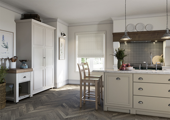 Emily Bond George Stripe Print, Charcoal - Roman Blind - Image 6